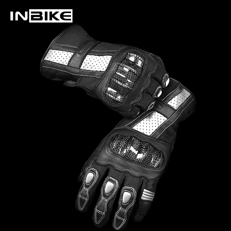 INBIKE перчатки из углеродного волокна для мотоцикла противоскользящие гоночные защитные перчатки Экипировка кулак для мужчин и женщин амортизация мотора перчатки