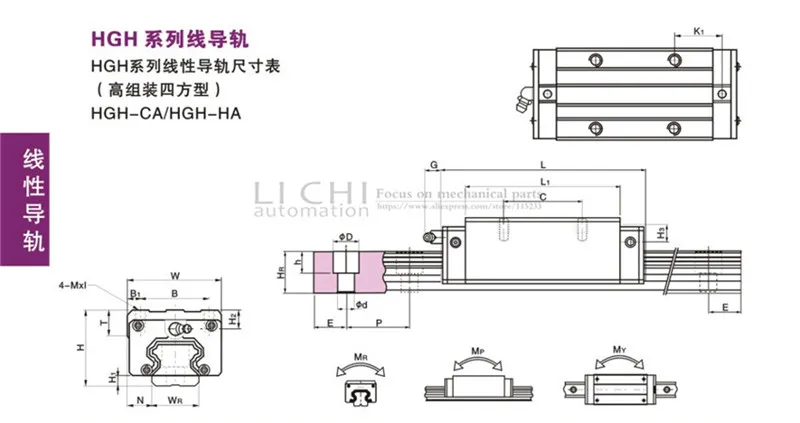 HGH20 любой длины+ 1 комплект SFU1605 BK BF линейная направляющая 100 мм 200 мм 300 мм 400 мм 500 мм Высокая сборка квадратный шар нагрузки