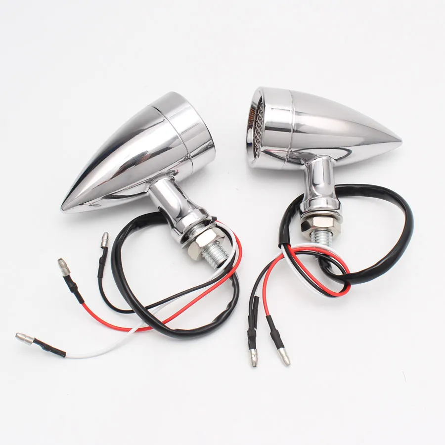 2 пары хромированные Универсальные Металлические ретро-указатели поворота