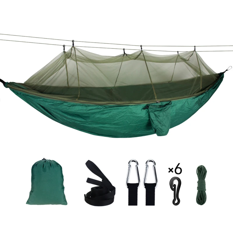 Single & Double Camping Hammock With Mosquito/Bug Net 8.5ft Tree Straps And Carabiners Easy Assembly Portable Tents | Спорт и