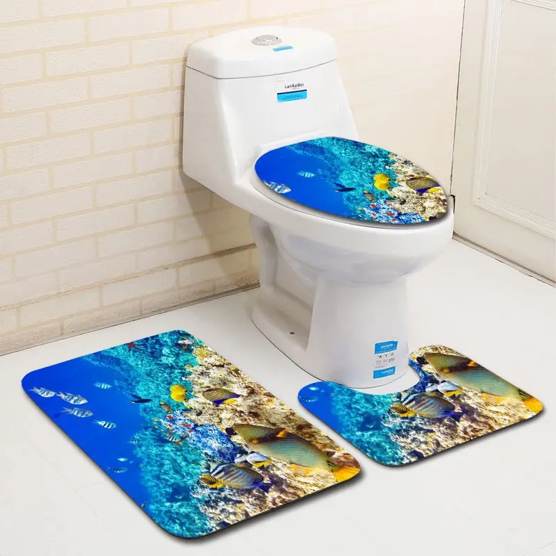 Набор ковриков Zeegle для ванной комнаты под водой Придверный коврик крышка чехол