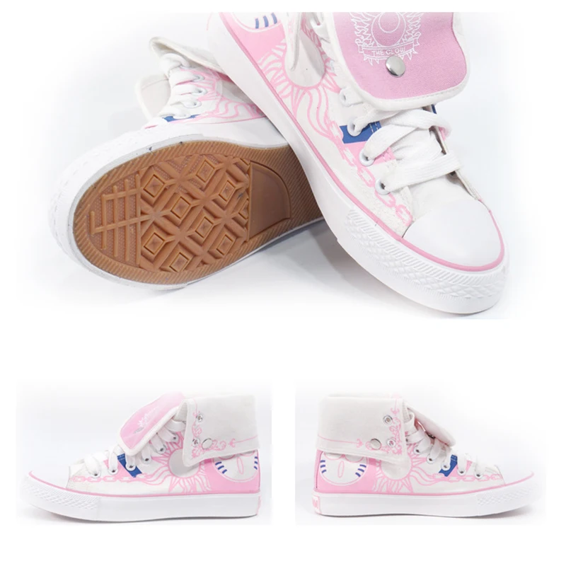 

Cardcaptor Sakura KINOMOTO SAKURA Cosplay Pink High-top Canvas Shoes Anime Peripheral Fashion Casual Board Shoes