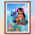 Набор для алмазной живописи Disney 5D, Набор для вышивки крестиком Лило и Стич, рисунки из мультфильмов, мозаика с животными, украшение для дома