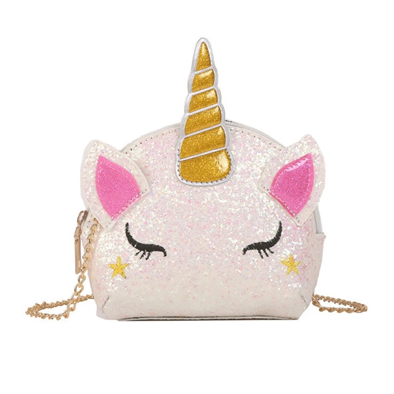 

New Sequins Unicorn Backpack Women PU Leather Mini Travel Soft Bag Fashion School Bag Teenager Student Girls Book Bag