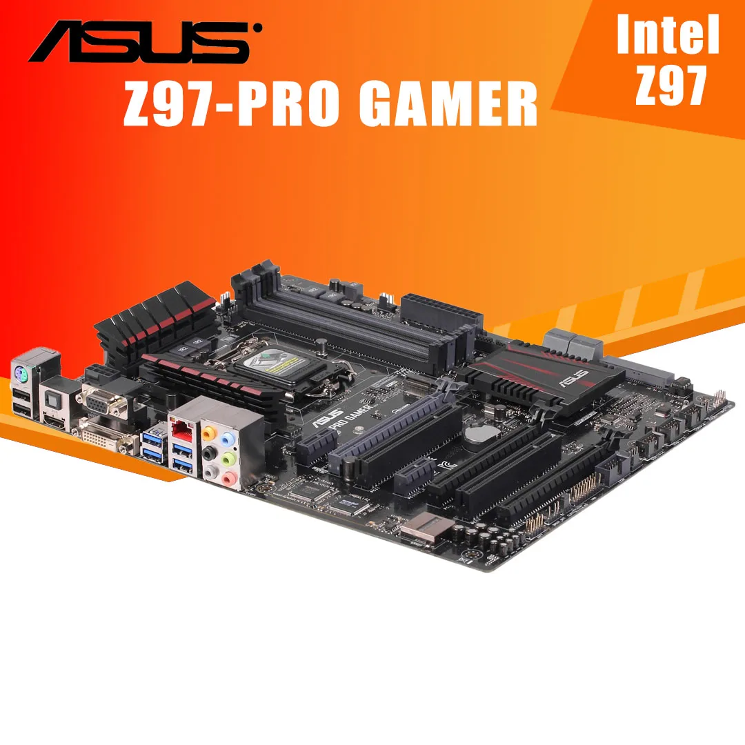 Kaufen Asus Z97-PRO GAMER Motherbaord I7 I5 I3 PCI-E 3,0 M.2 SATA USB 3,0 DDR3 Desktop Z97 Placa-mãe 1150 USB 3,0 Intel Z97 ATX Verwendet