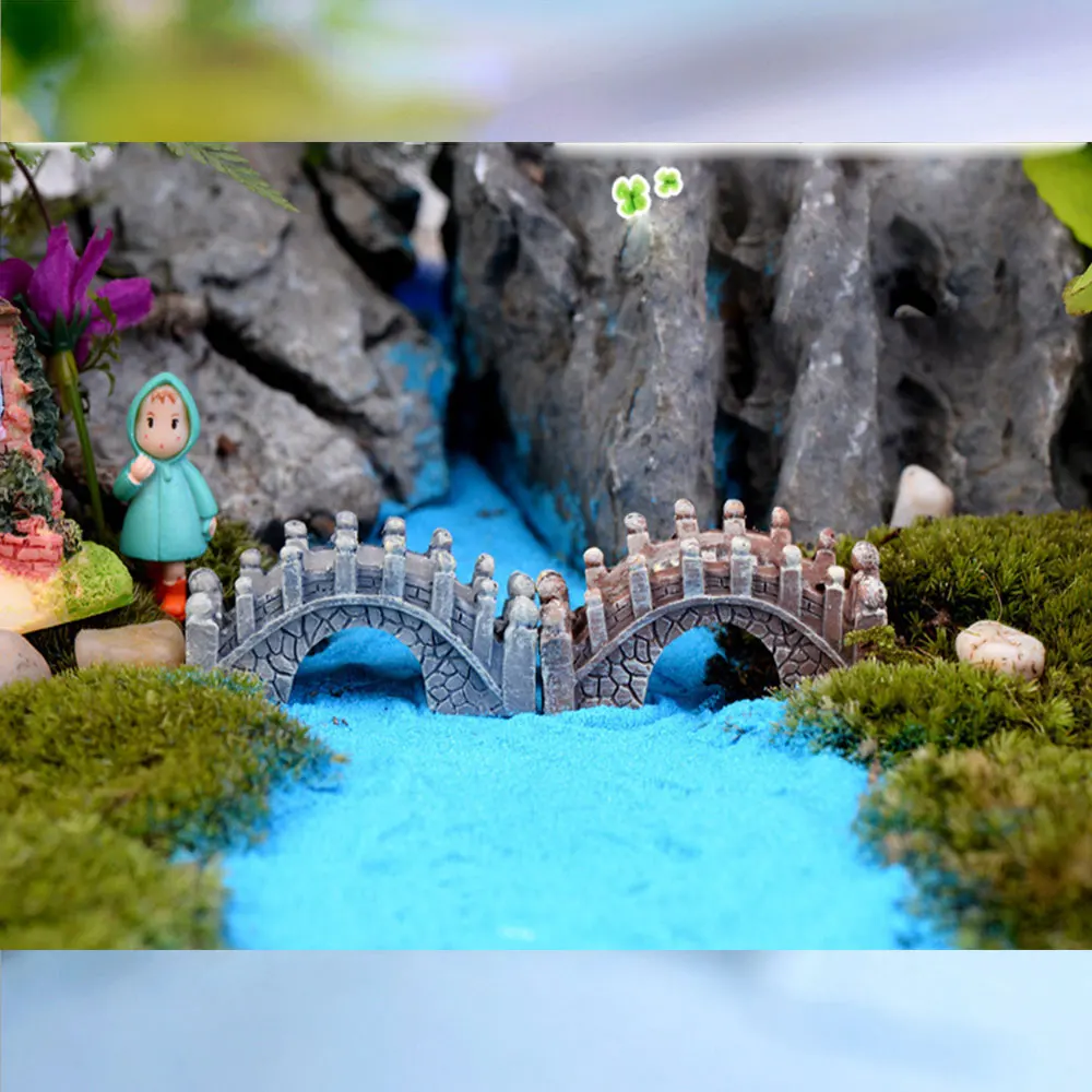Микро-ландшафтное украшение из смолы в дворцовом стиле jiangnan маленькая моста