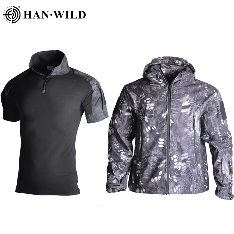 Военная тактическая куртка + армейская рубашка охотничьи куртки из кожи акулы