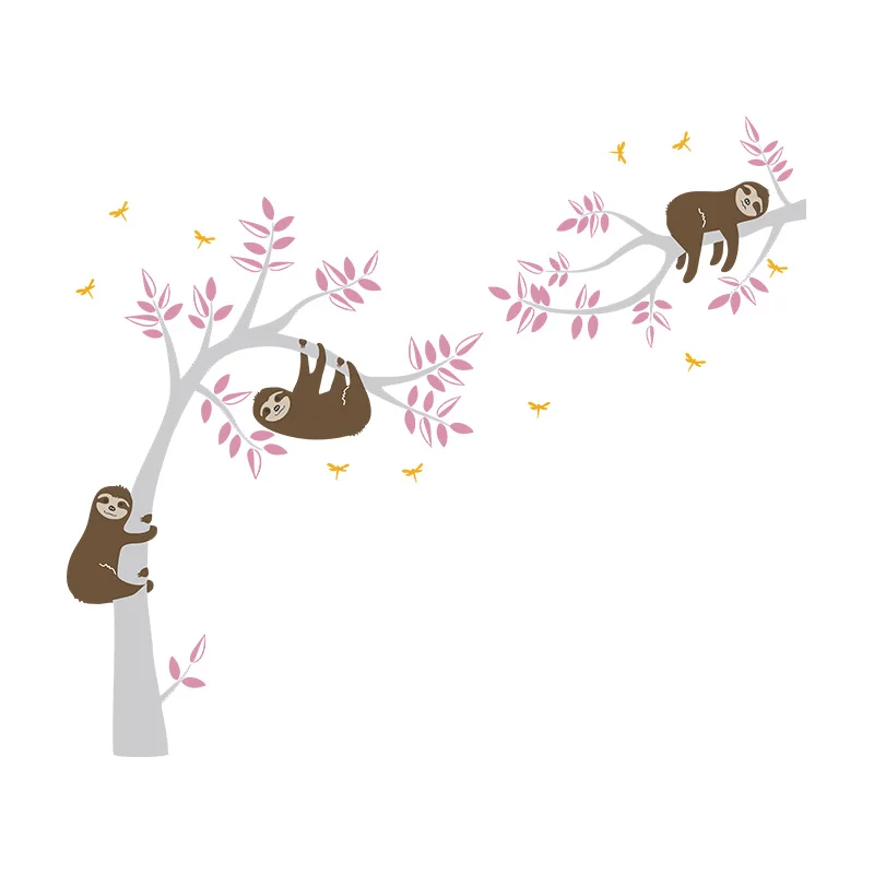 Индивидуальные 3 Koalas на дереве Виниловые настенные украшения для детской декора Съемная Настенная картина DIY наклейки для детей детские комнаты украшение для комнаты - Цвет: A