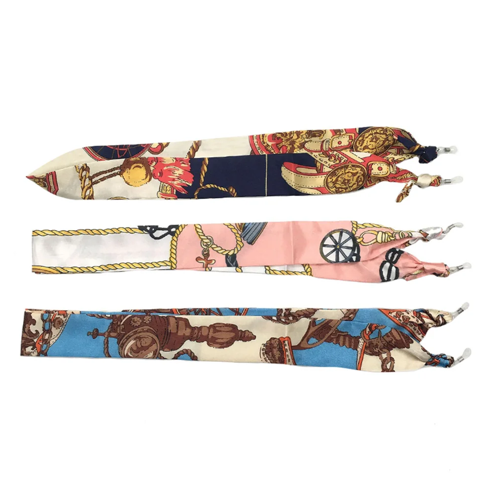 

3Pcs Silk Scarf Glasses Lanyard Beautiful Sunglasses Hanging Rope Glasses Chain