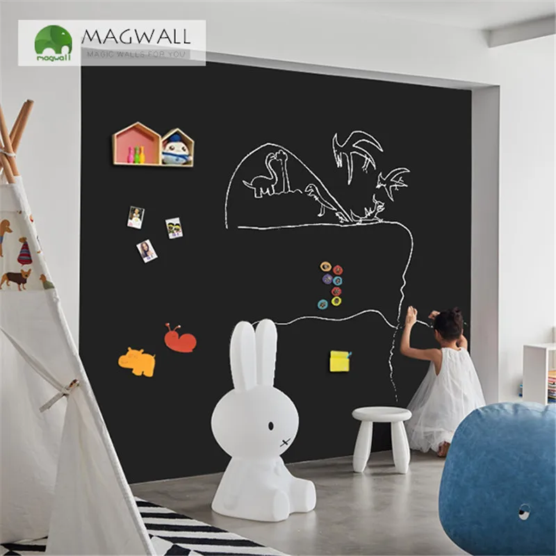 Magnetic double-layer writing board 1.2*3.6m home decorative soft children drawing dust free chalkboard