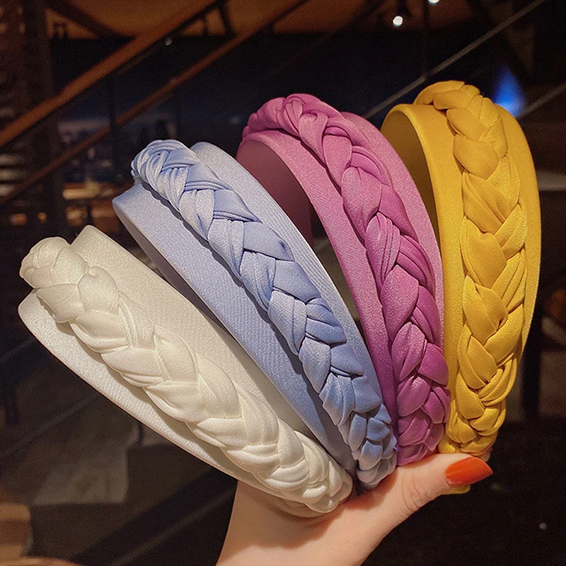 

Однотонная атласная оплетка ручной работы ободок для волос