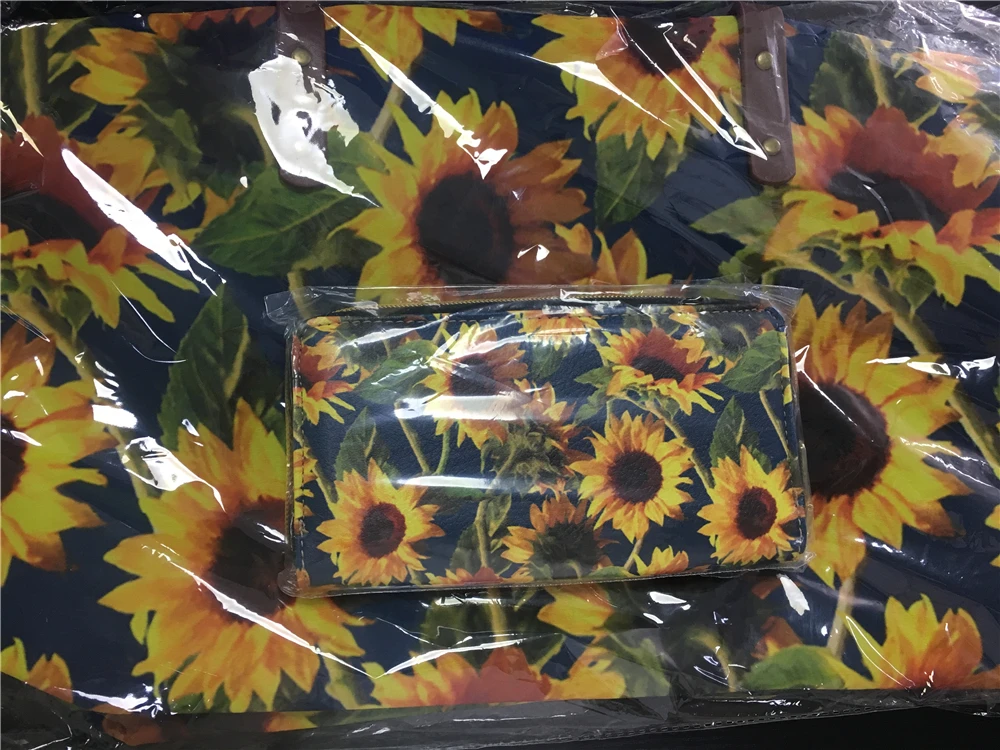 Foruigns Наплечные сумки шопперы для женщин с 3D принтом подсолнуха Женская дорожная