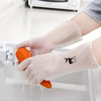 translucent dishwashing gloves womens waterproof thicken kitchen durable washing clothes washing bowl rubber housework cleaning