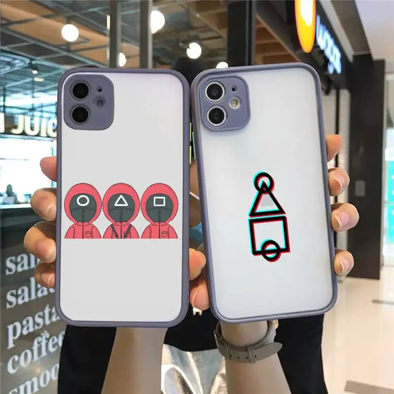 

Squid Game Korea TV 456 Phone Case Matte Transparent for iPhone 7 8 11 12 s mini pro X XS XR MAX Plus Clear mobile bag capa