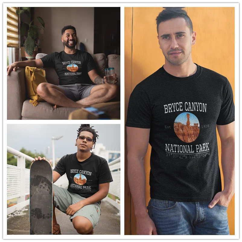 Футболка с изображением каньона национальный парк брисе Винтажный дизайн