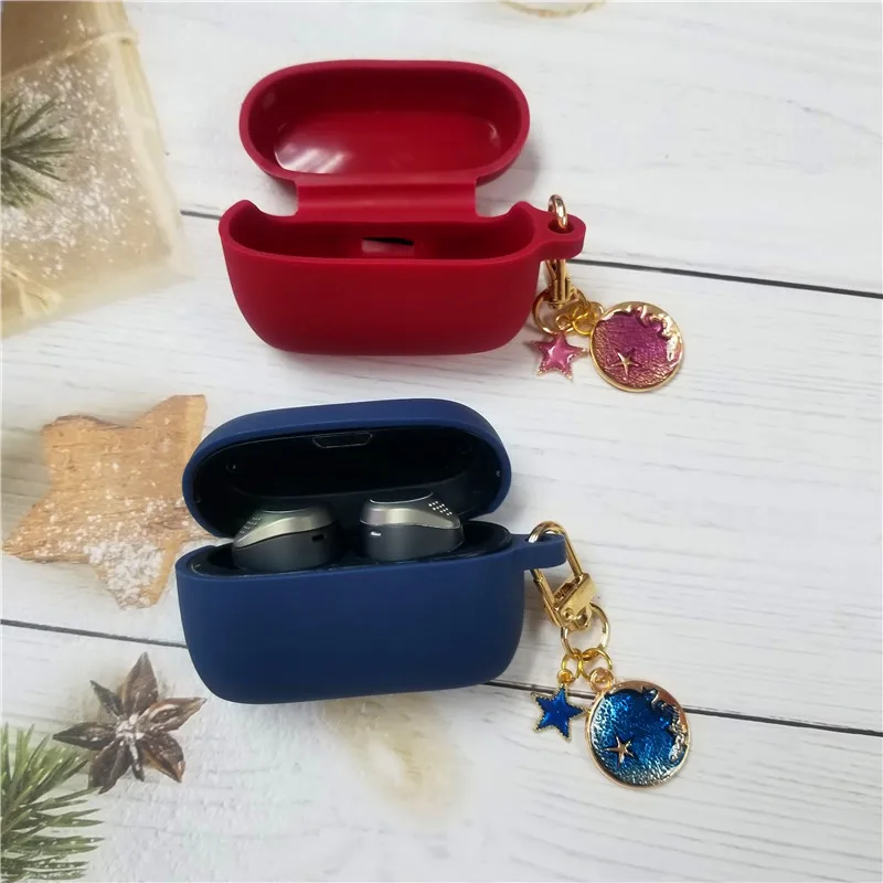 

For Jabra Elite 75T Bluetooth Wireless Headset Protective Shell Luxury Cartoon Keyring Silicone Case