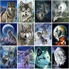 Алмазная 5D картина сделай сам с изображением животных, волков, алмазная вышивка, мозаика из страз, домашний декор, вышивка крестиком
