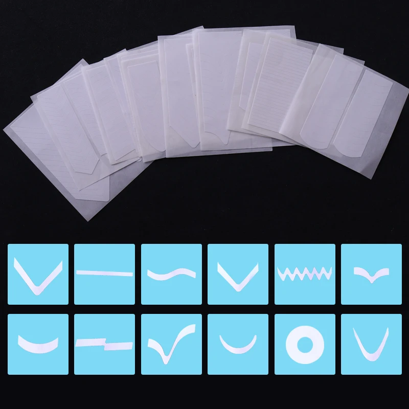 Форма руководство наклейки дизайн наклейка французский ногтей бахрома сделай