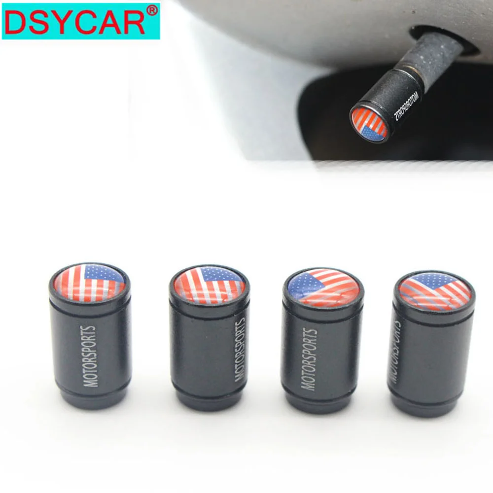 DSYCAR 4 шт./компл. флаг США колпачки на клапаны шин велосипеда пылезащитные Чехлы