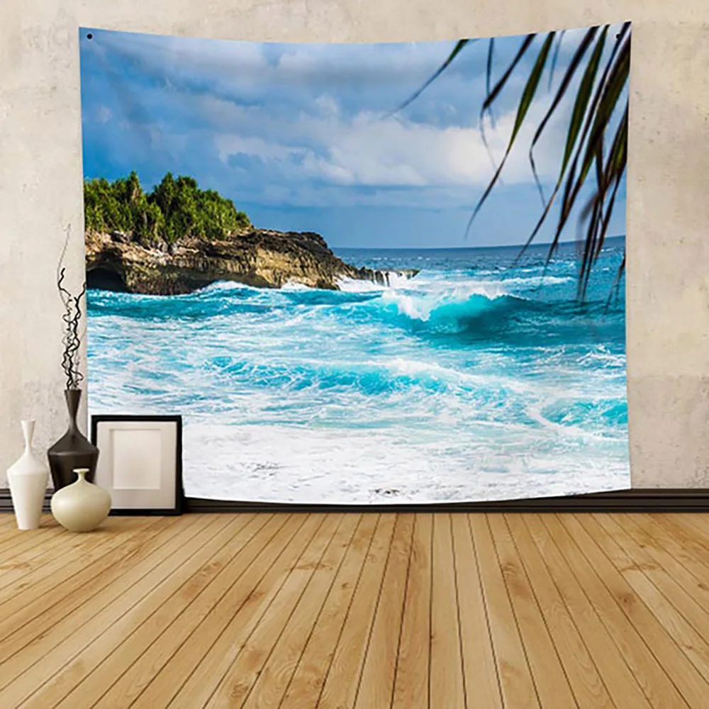 

Beach Landscape Blue Sky Tapestry Wall Hanging Tapestry Hippie Tapestry Art Tapestry For Bedroom Living Room Dorm Wall Decor