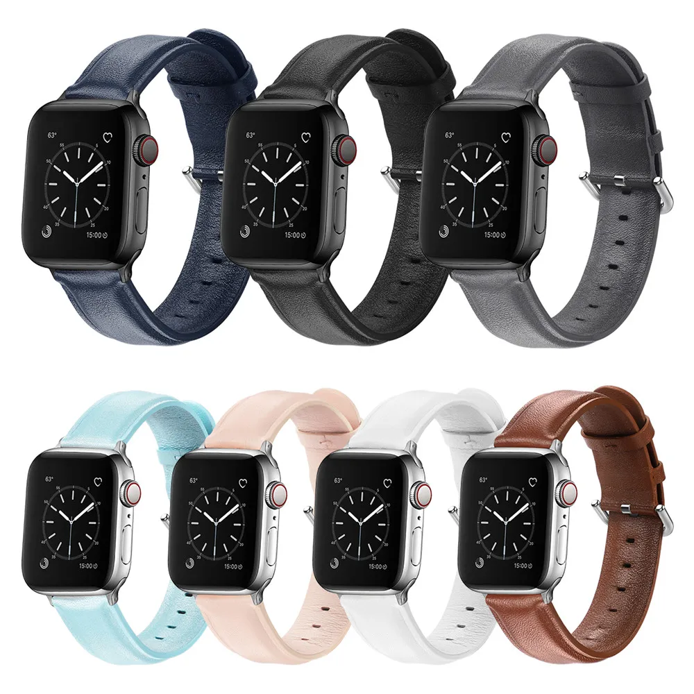 

Genuine Leather Strap Watchband for Apple Watch 5 4 44mm 40mm 38mm 42mm Sport Loop Band Bracelet Accessories for iwatch 3 2 1