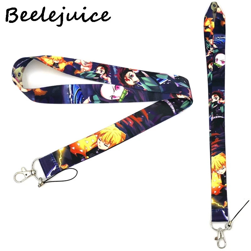 

Demon Slayer Neck Strap Lanyard keychain Mobile Phone Strap ID Badge Holder Rope Key Chain Keyrings cosplay Accessories Gift