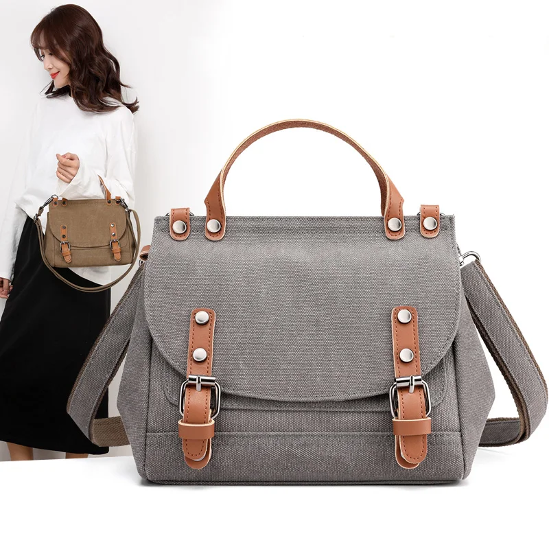 

Casual Women's Shoulder Bags Big Luxury Canvas Women's Messenger Bags Ladies 2021 Designer Female Handbags Crossbody Bag Ladies