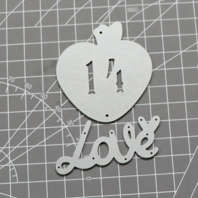 

Fruit Love Word Greeting Card Metal Cutting Dies Stencil Scrapbooking Photo Album Card Paper Embossing Craft DIY