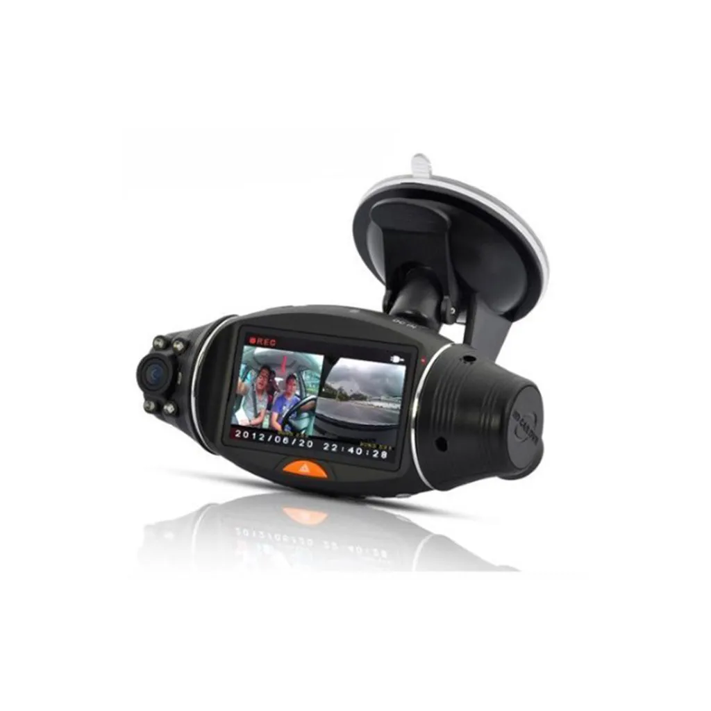 HD1080P Автомобильный видеорегистратор с двумя объективами и экраном 2 7 дюйма |
