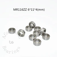 miniature bearing mr116zz 10 pieces 6114mm free shipping chrome steel metal sealed high speed mechanical equipment parts