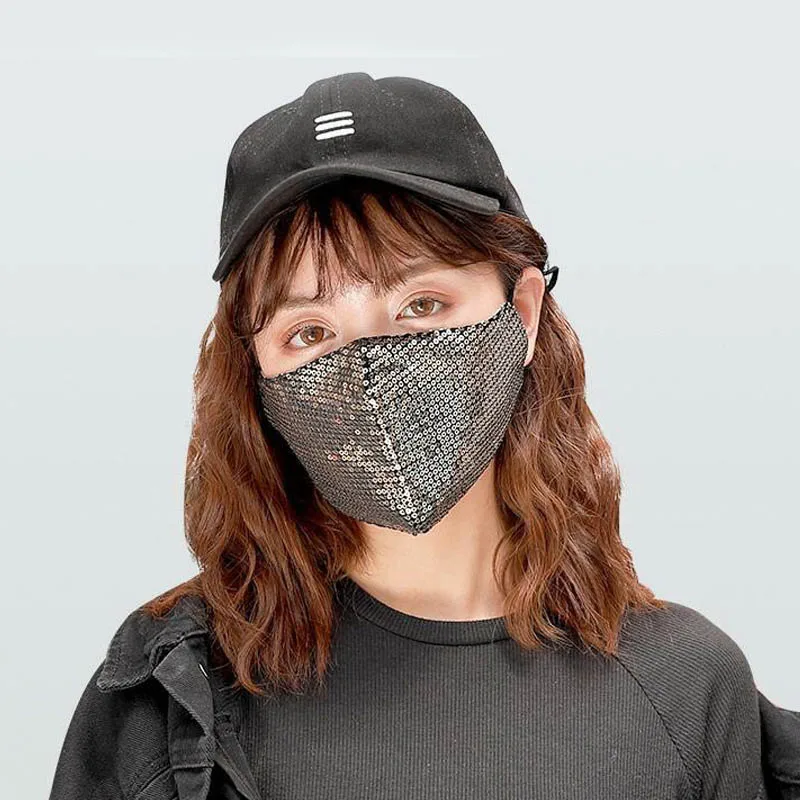 Унисекс модные блестящие украшения Стразы эластичная маска с блестками для