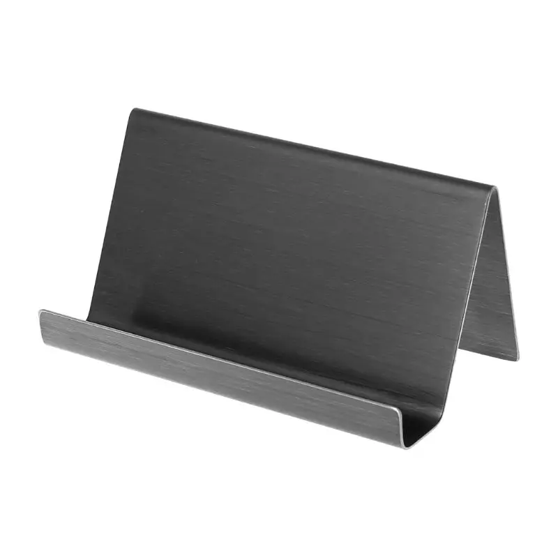 Black-Brushed Высокая-конец Нержавеющая сталь Бизнес имя держатель для карт Дисплей стойки Настольный Органайзер - Цвет: Black-Brushed
