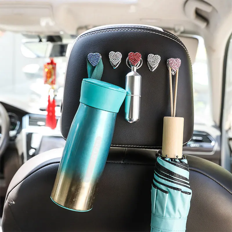 

Креативные миниатюрные блестящие автомобильные крючки с кристаллами Стразы, автомобильные крючки для продуктов, сумка, брелок для двери