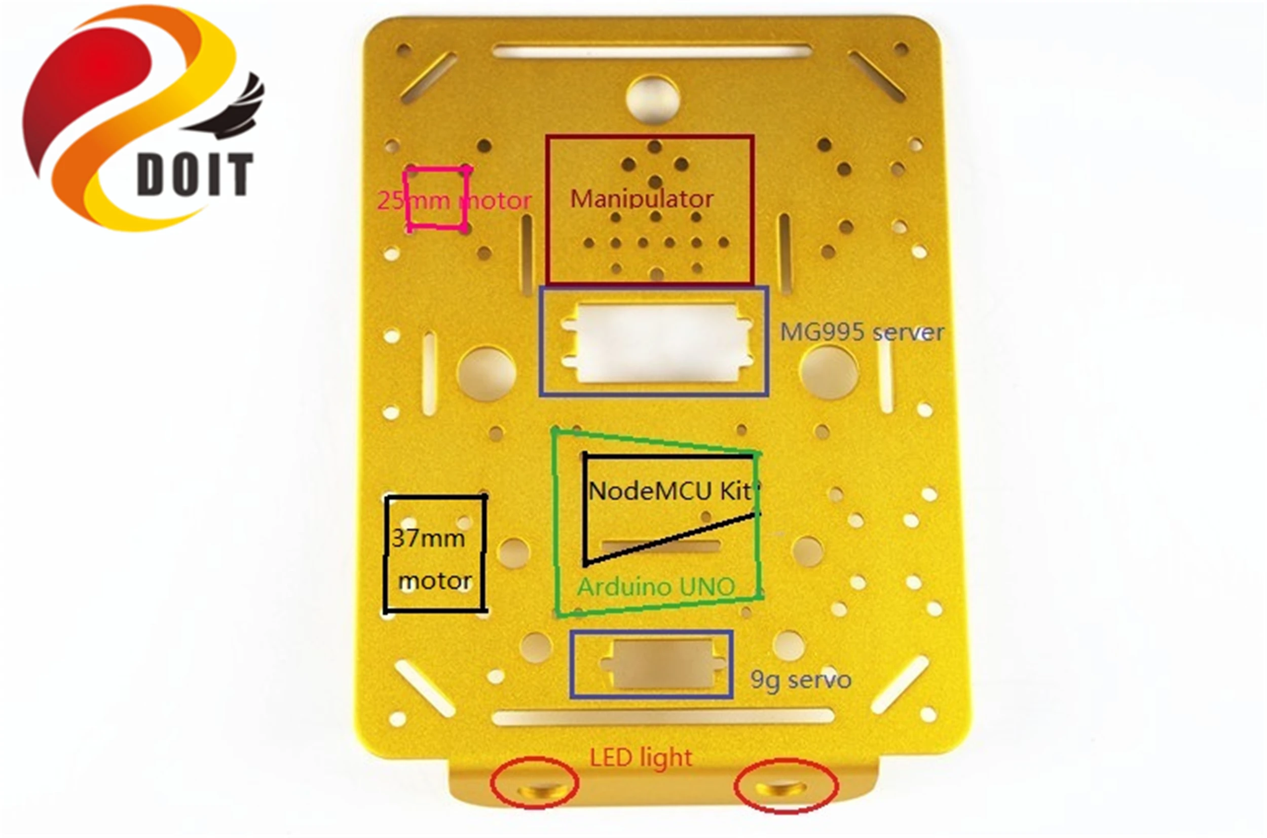 

SZDOIT TP200 Metal Smart Robot Tank Chassis Kit Tracked Vehicle + 9V/12V Motors with Encoder DIY for Arduino