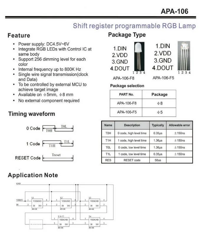 50 шт.-1000 шт. DC5V APA106 F5 5 мм APA106 F8 8 мм круглый RGB светодиодный APA106 чипсет внутри RGB Полноцветный матовый светодиодный чипы