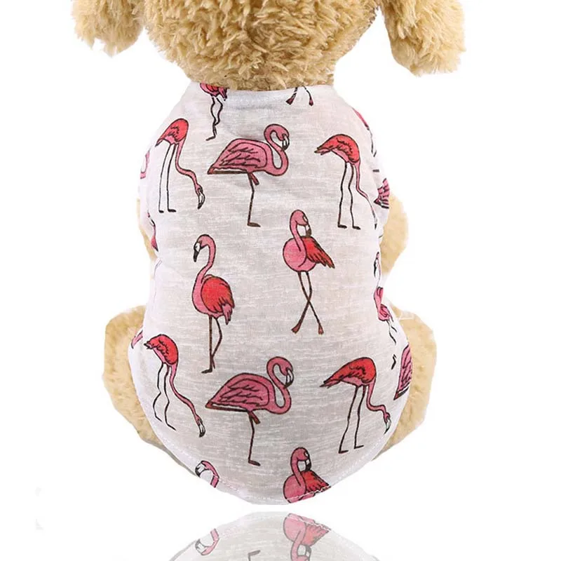 Flamingo Летняя одежда от солнца для домашних животных дышащий жилет для щенка рубашка одежда для маленьких собак костюм Чихуахуа питомец костюм для кошки, собаки Ropa Perro - Цвет: Flamingo