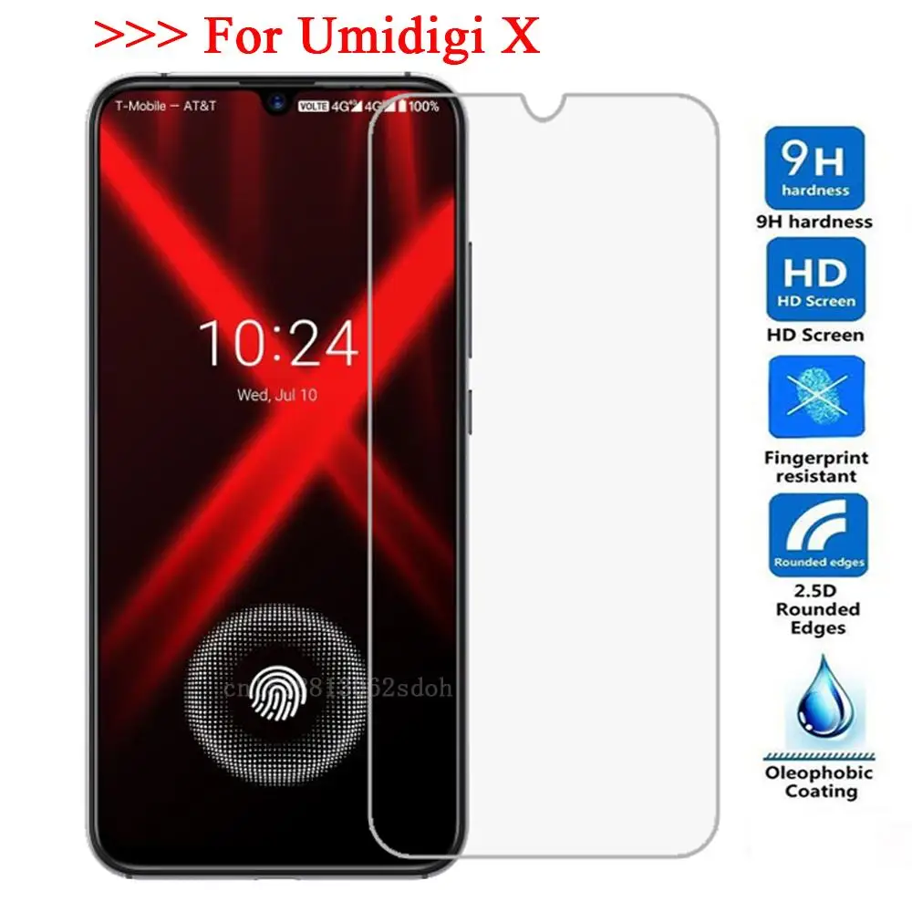 Закаленное стекло для защиты экрана UmidigiX 9H Hard 2.5D Взрывозащищенная защитная