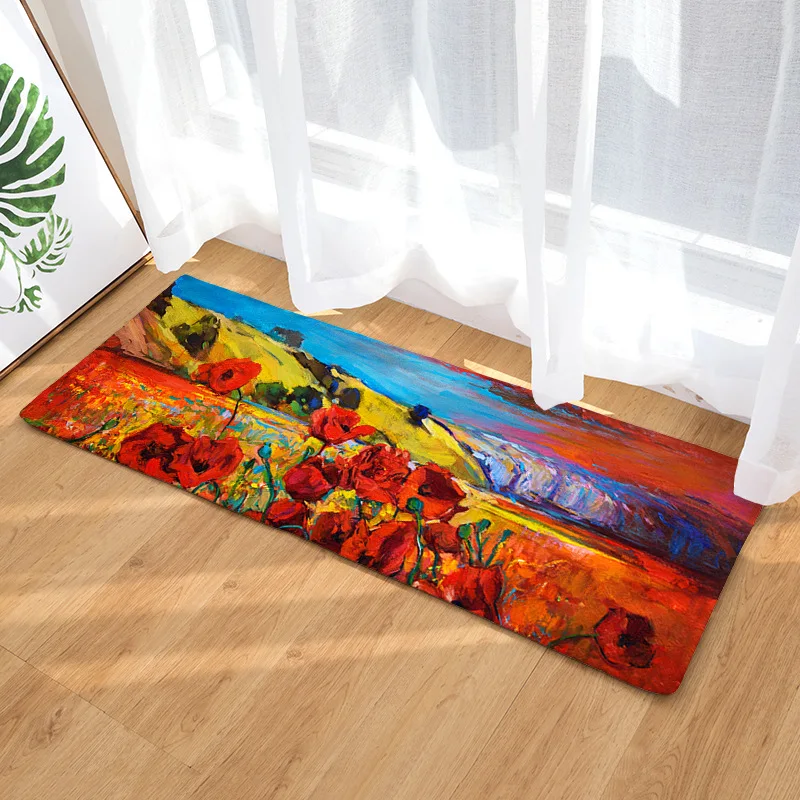 3D Scenic Painting Printed Carpets Mats Bedside Rugs Anti-slip Coffee Table Floor Mat for Bedroom Rug Kitchen Microfiber | Дом и сад