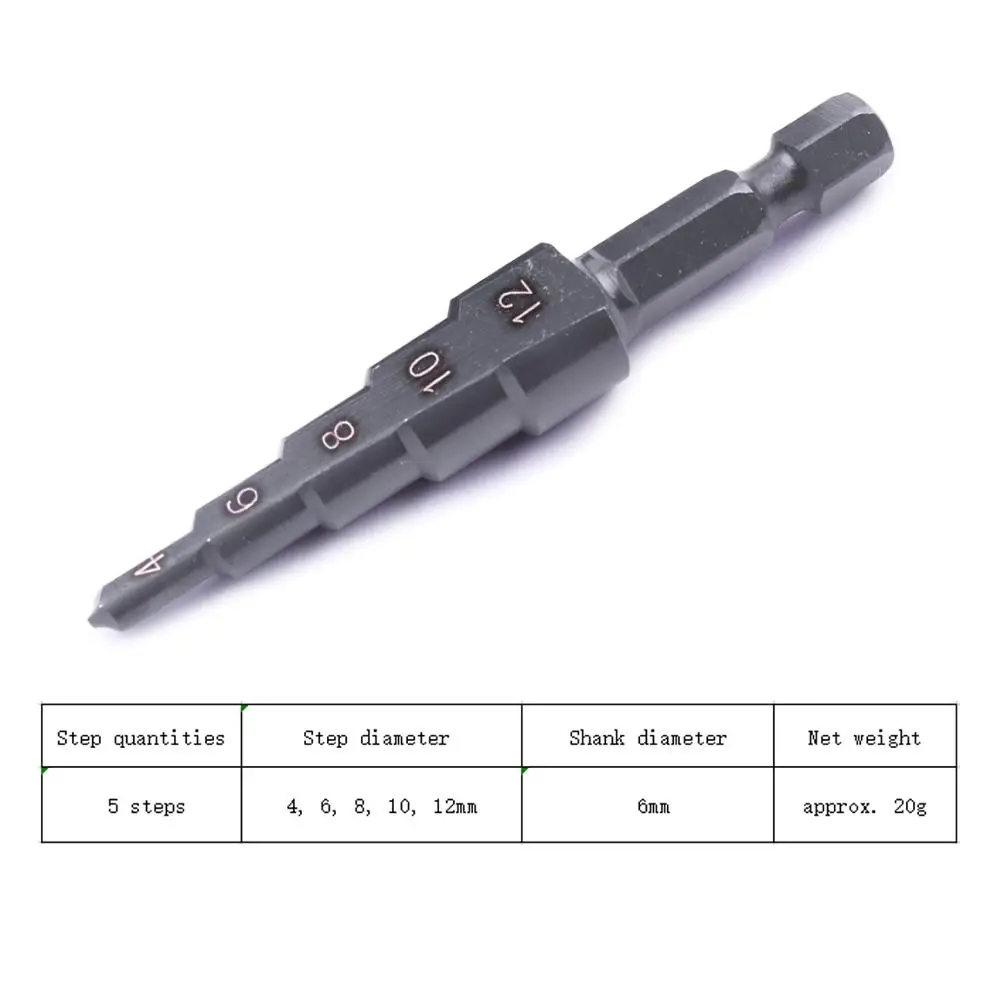 1 Pcs 6mm Shank HSS Nitride Black Stepped Drills 4-12/20/32mm Straight Groove Cone Drill Bit For Metal Wood Plastics Drilling |