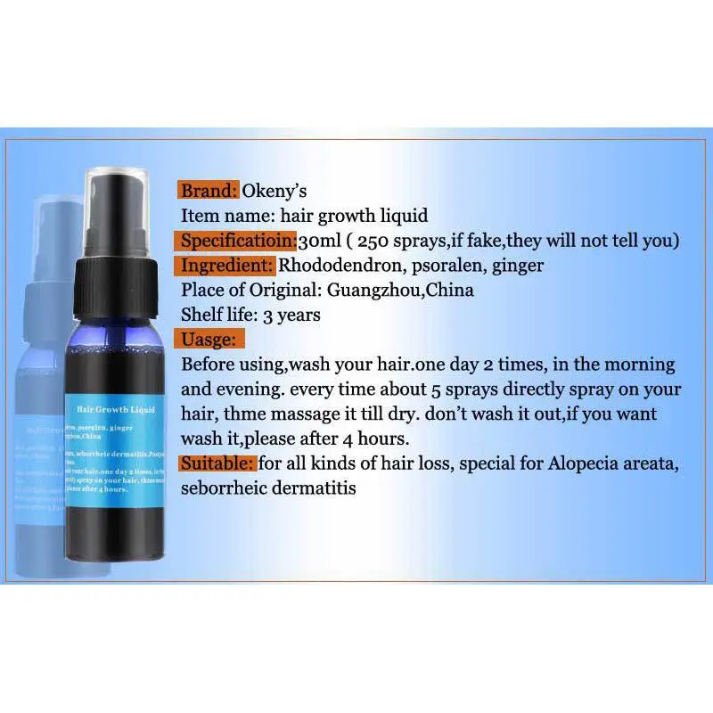 1Pc Okeny Fast Growth Hair Liquid Essence Preventing Lose Damaged Repair Growing Yuda Pilatory Oil Care Tool TSLM | Красота и
