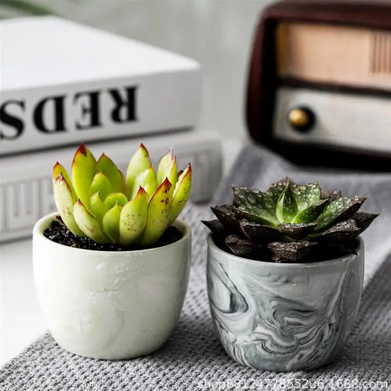 

6 Pcs Flower Pot Cylinder Succulent Pot Ceramic Decorations Plants Succulent Potted Holder for Home Garden Store (Mixed Style)