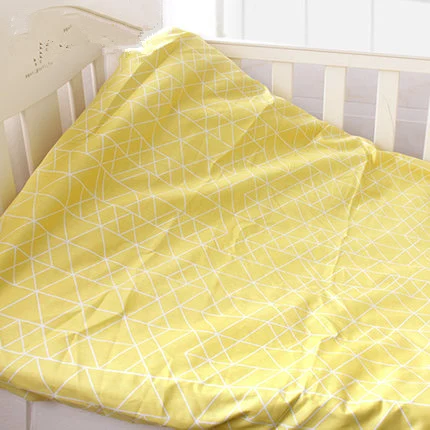 Yellow grid Милый детский чехол на кровать со слоном, дышащая простыня для детской кроватки, детский хлопковый матрас, защитный чехол для детского постельного белья с героями мультфильмов - Цвет: Yellow grid