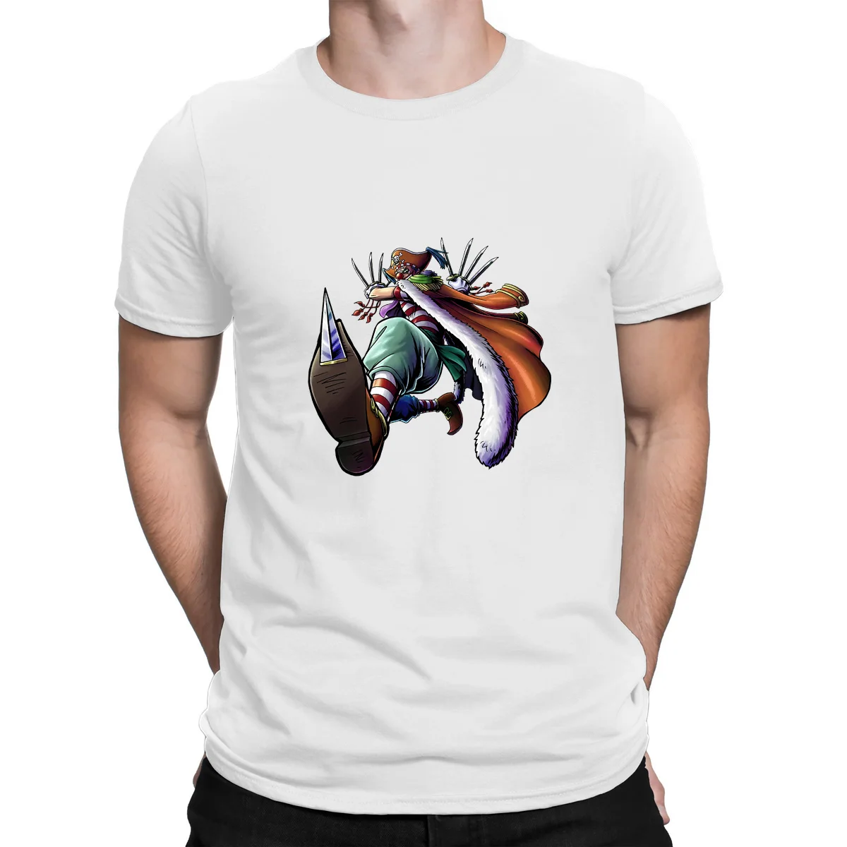 

New Hot Japanese Anime One Piece Clown Art Print T-Shirts Casual Short Sleeves O-neck Cotton Tops Harajuku Graphic Tees for Men