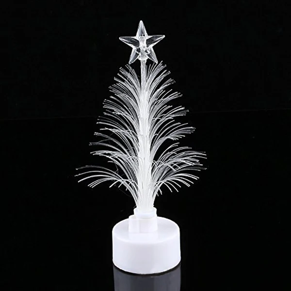 

Colored Fiber Optic LED Light-up Mini Christmas Tree with Top Star Battery Powered ALI88