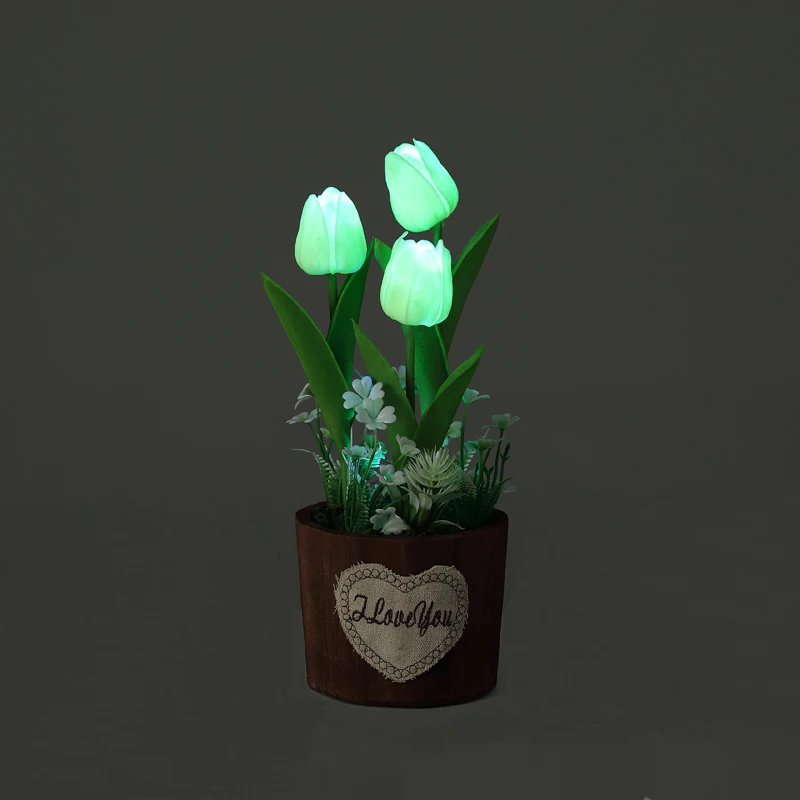 Искусственные тюльпаны с цветами реальный сенсорный светодиодный ночсветильник