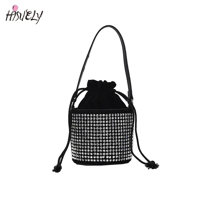 

Fashion Diamond Women Mini Chain Shoulder Purses And Handbags Crystal Clutch Evening Bucket Bags Rhinestone Party Crossbody Bag