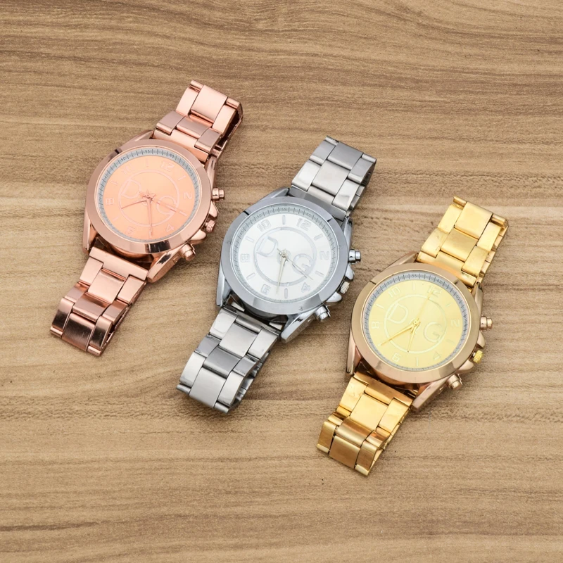 2020 New fashion womens brand watch luxury classic dress quartz watches womens casual simple stainless steel wristwatches gift