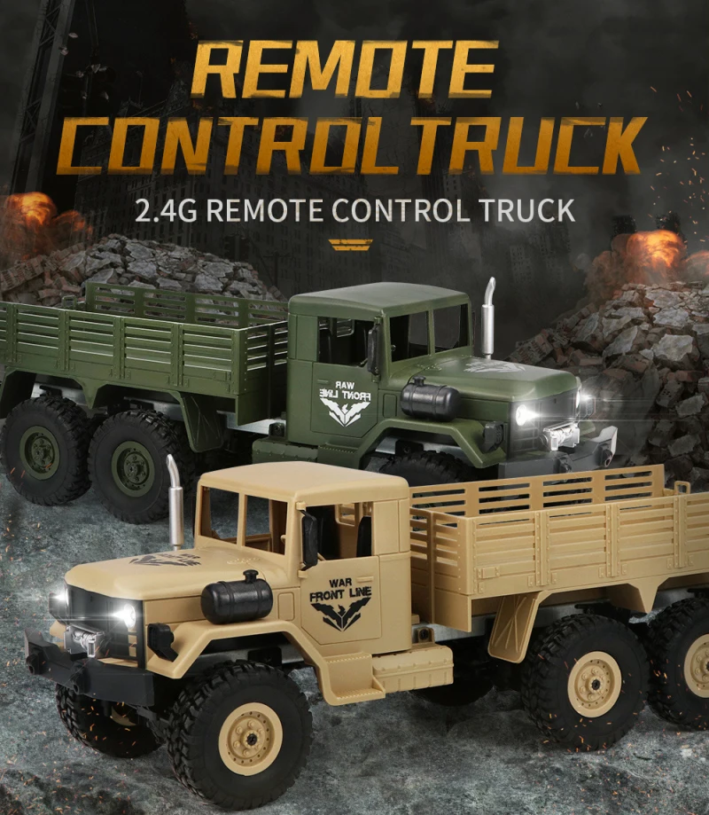 Электрический подарок для мальчика пульт дистанционного управления 4x4 RC Monster Military Car1: 16 езды на автомобиле Рок Гусеничный внедорожный RTR Радиоуправляемая машина