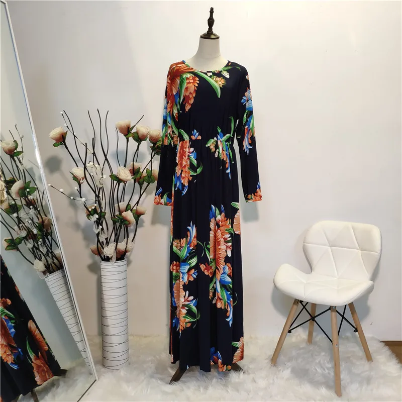 

Fashion Printed Vestido De Mujer Plus Size High Quality Women Dress Casual Bohemian Clothing America Europe Elegant Maxi Robe