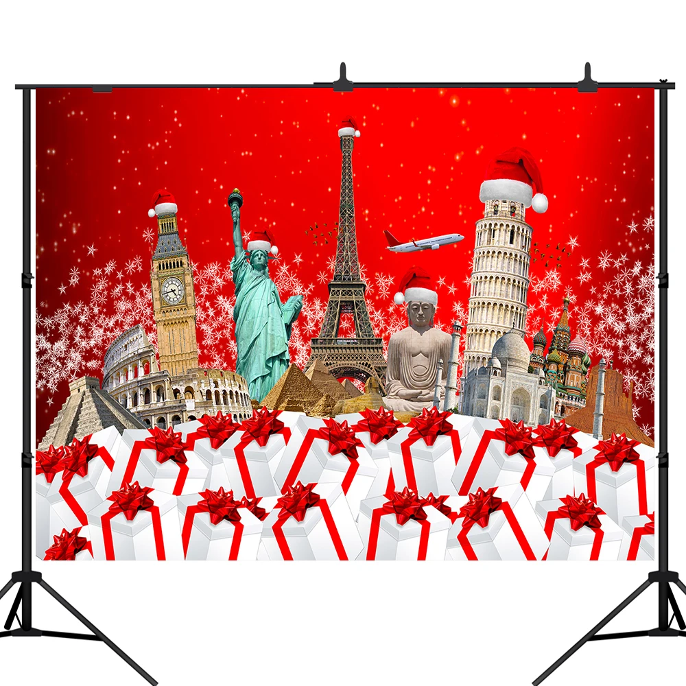 Фон для фотосъемки Lyavshi с рождественским подарком фон путешествий новым годом